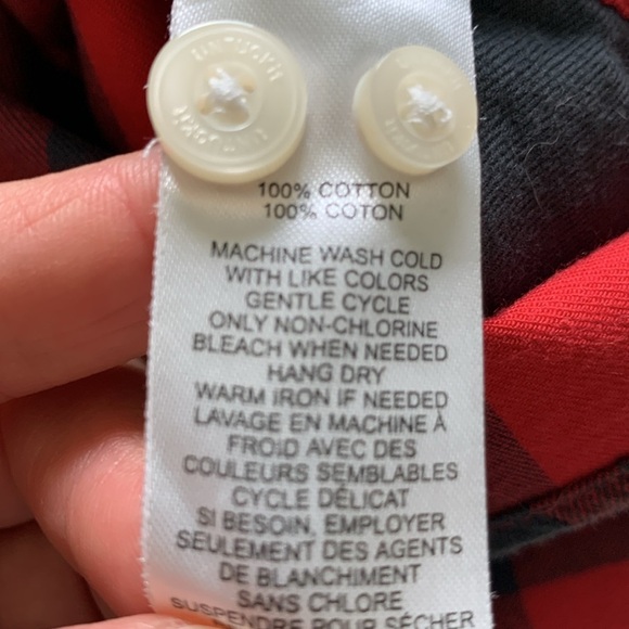 Mens Untuck It red and gray buffalo plaid flannel button down shirt size large - Picture 6 of 7